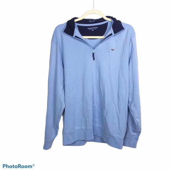 Vineyard Vines blue quarter zip pullover men’s - Picture 2 of 8